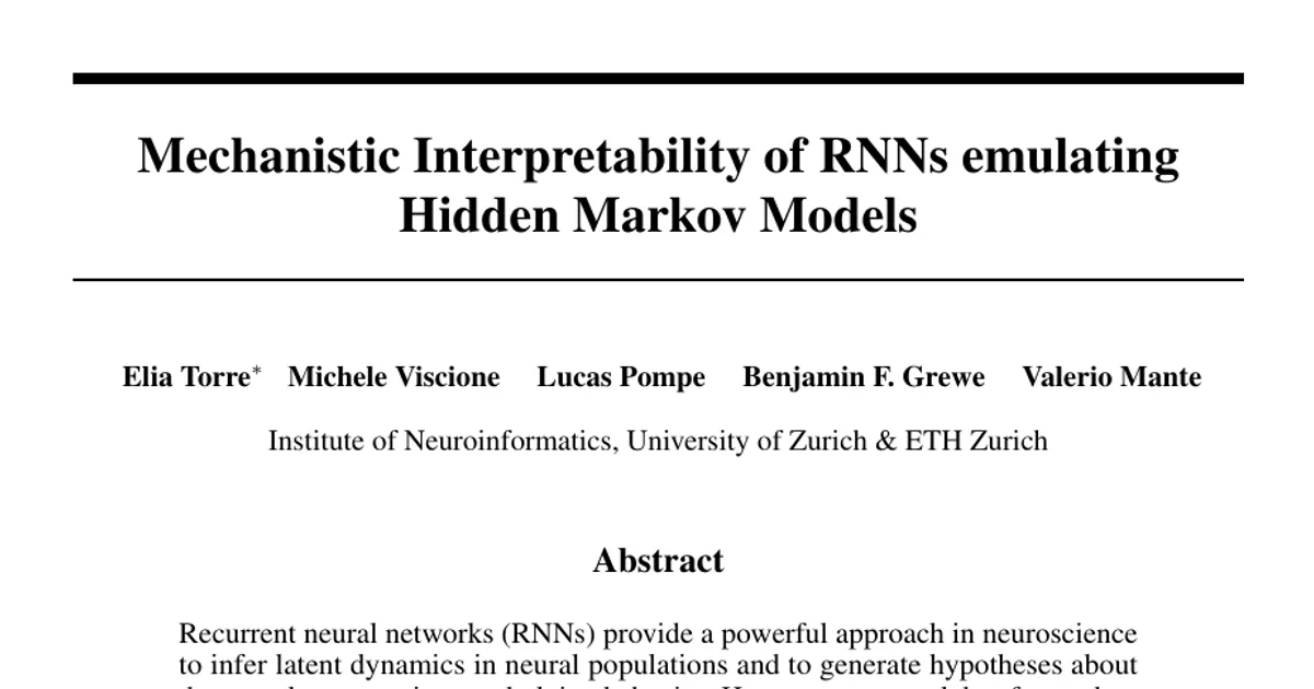 Mechanistic Interpretability of RNNs emulating Hidden Markov Models