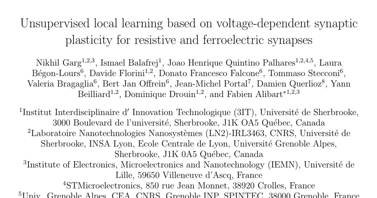 Unsupervised local learning based on voltage-dependent synaptic plasticity for resistive and ferroelectric synapses