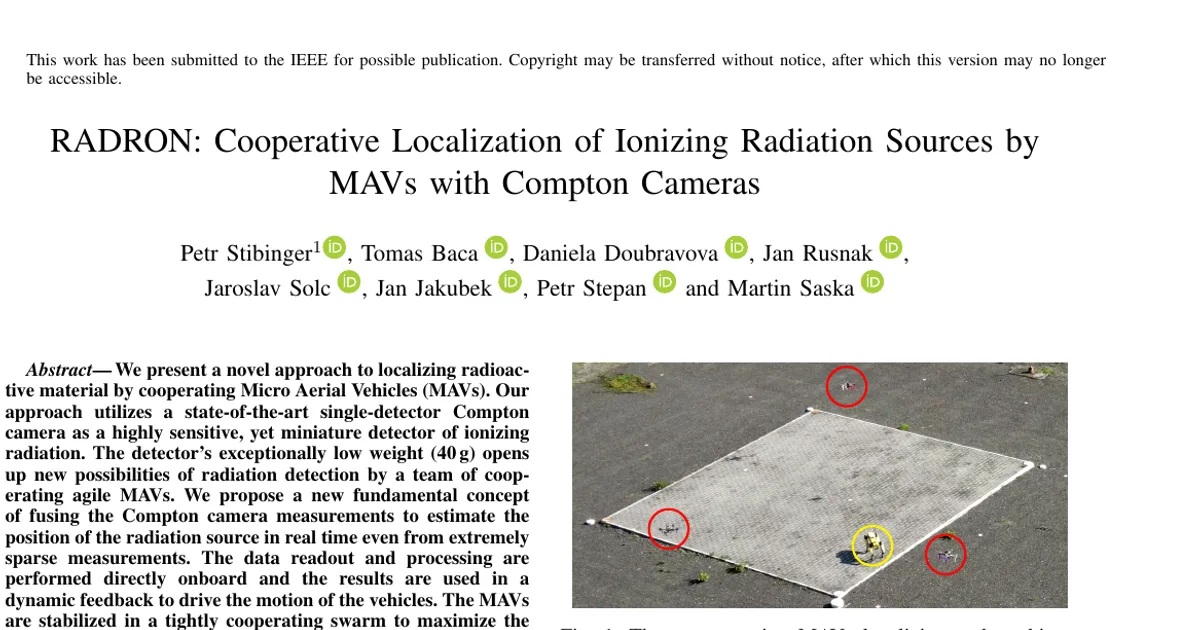 RADRON: Cooperative Localization of Ionizing Radiation Sources by MAVs with Compton Cameras