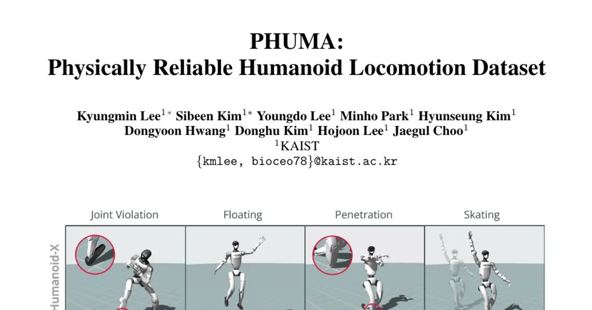 PHUMA: Physically Reliable Humanoid Locomotion Dataset