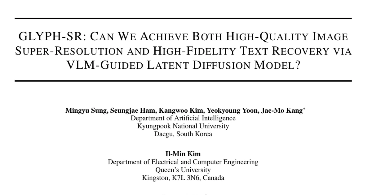 GLYPH-SR: Can We Achieve Both High-Quality Image Super-Resolution and High-Fidelity Text Recovery via VLM-guided Latent Diffusion Model?