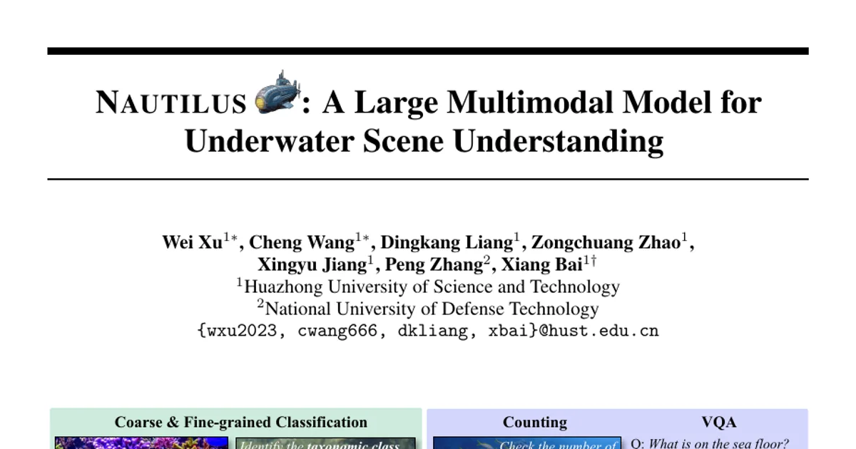 NAUTILUS: A Large Multimodal Model for Underwater Scene Understanding