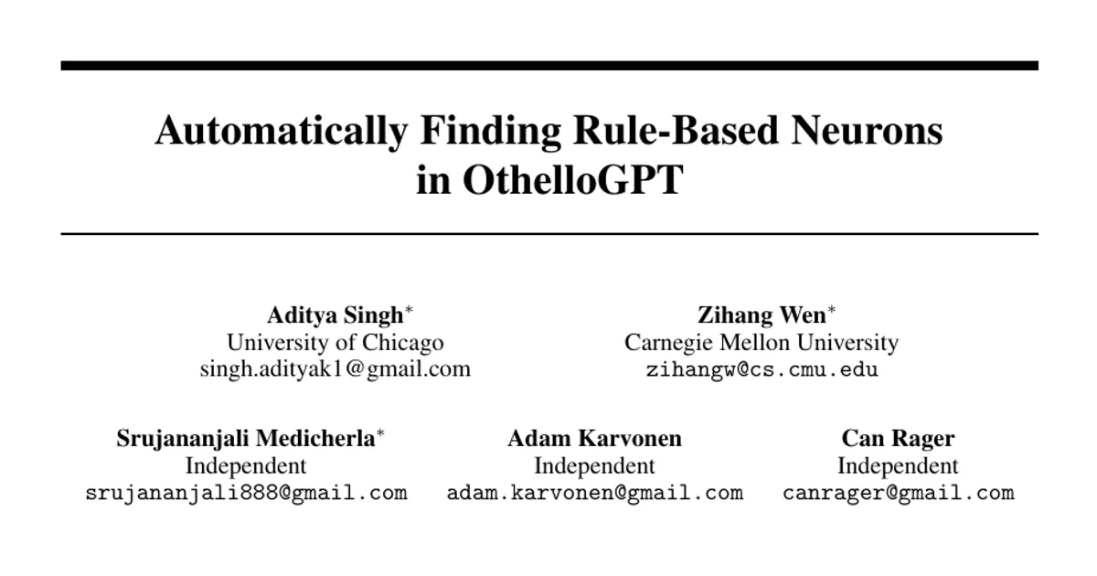 Automatically Finding Rule-Based Neurons in OthelloGPT