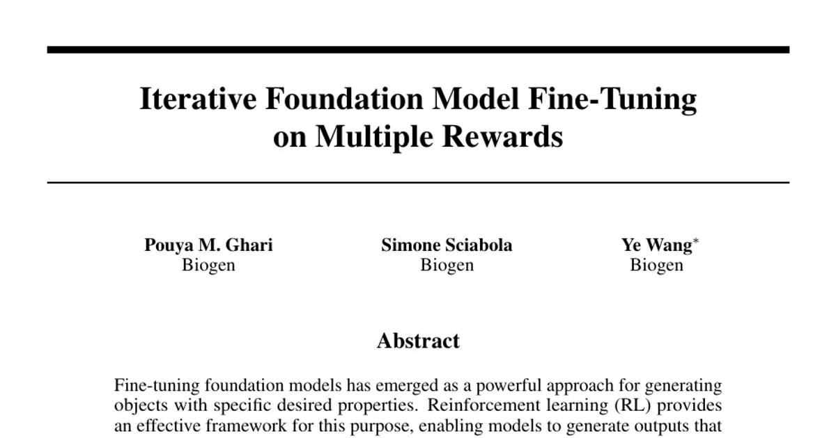 Iterative Foundation Model Fine-Tuning on Multiple Rewards