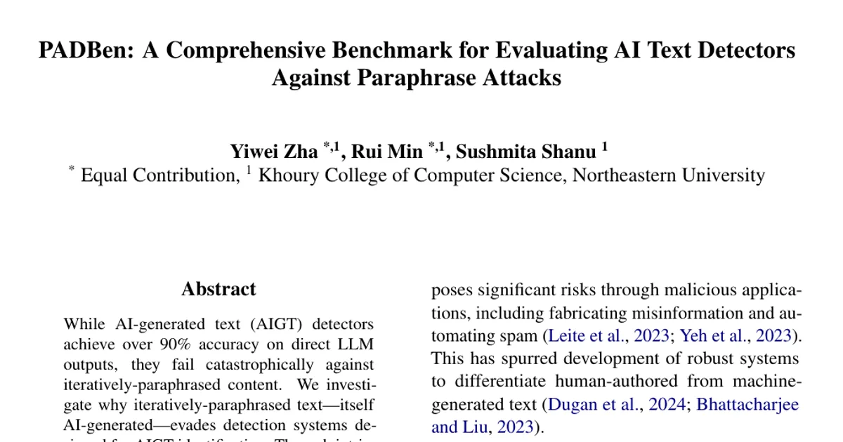 PADBen: A Comprehensive Benchmark for Evaluating AI Text Detectors Against Paraphrase Attacks