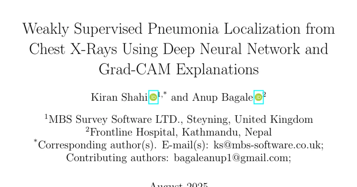 Weakly Supervised Pneumonia Localization from Chest X-Rays Using Deep Neural Network and Grad-CAM Explanations