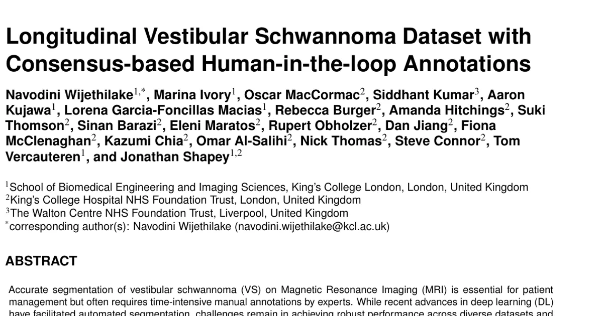Longitudinal Vestibular Schwannoma Dataset with Consensus-based Human-in-the-loop Annotations