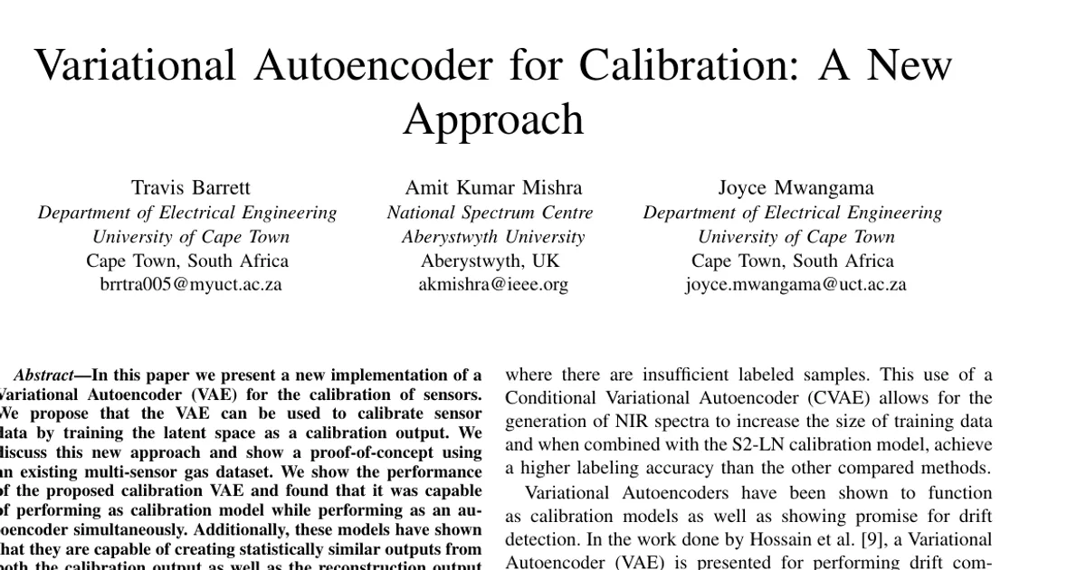 Variational Autoencoder for Calibration: A New Approach