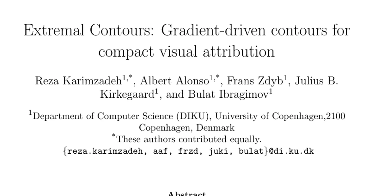 Extremal Contours: Gradient-driven contours for compact visual attribution