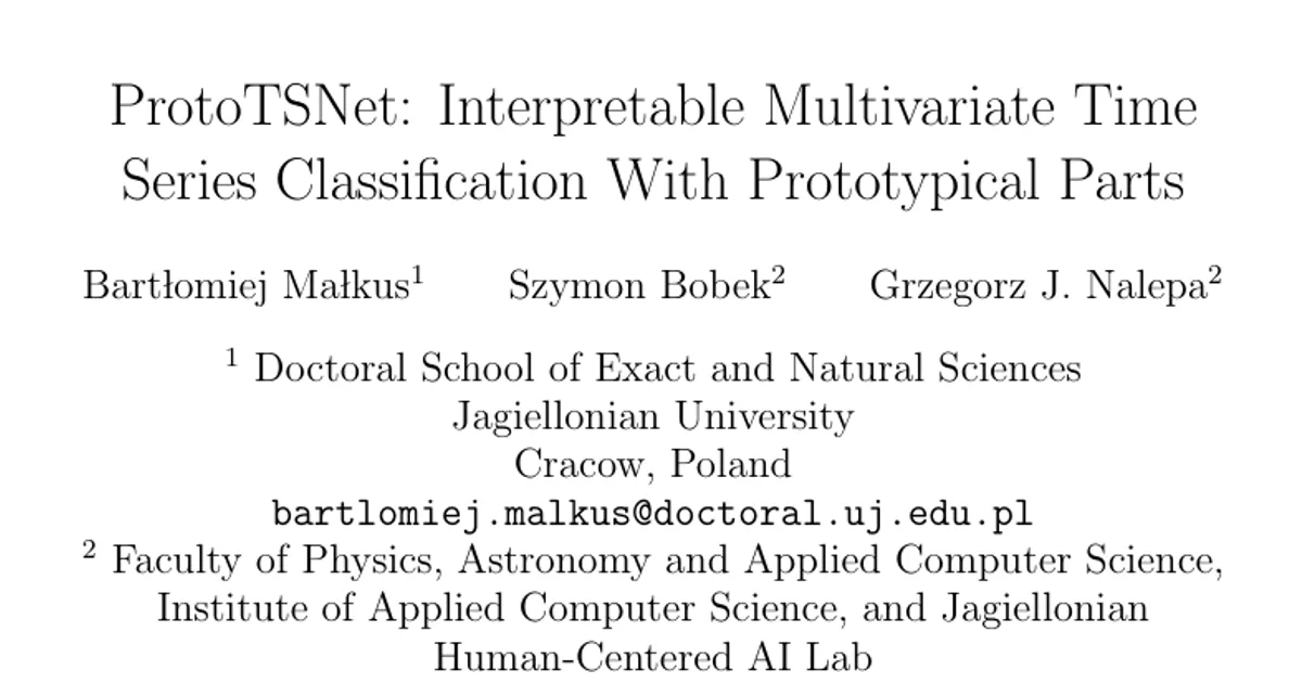ProtoTSNet: Interpretable Multivariate Time Series Classification With Prototypical Parts