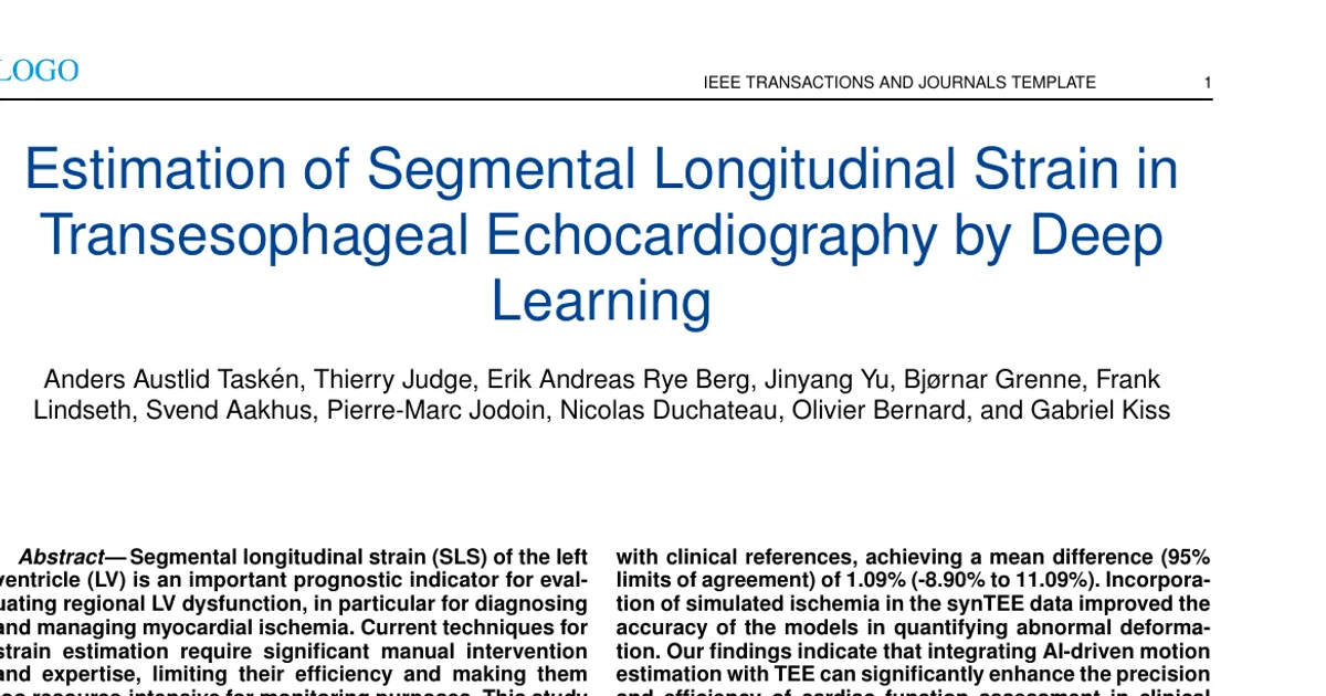 Estimation of Segmental Longitudinal Strain in Transesophageal Echocardiography by Deep Learning