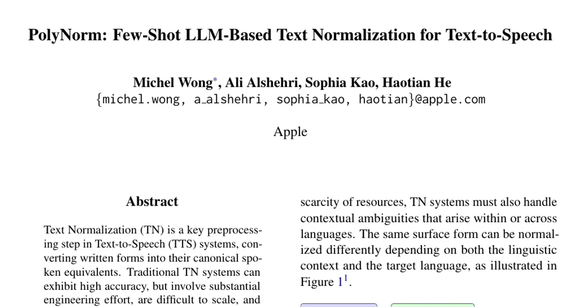 PolyNorm: Few-Shot LLM-Based Text Normalization for Text-to-Speech