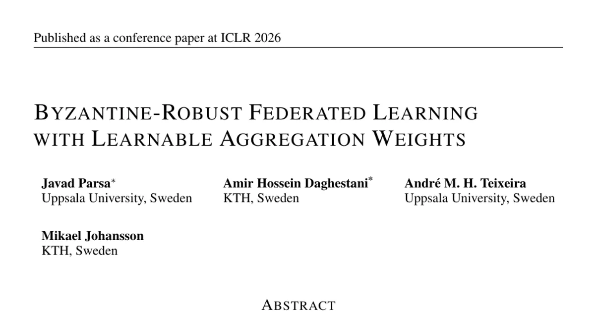 Byzantine-Robust Federated Learning with Learnable Aggregation Weights
