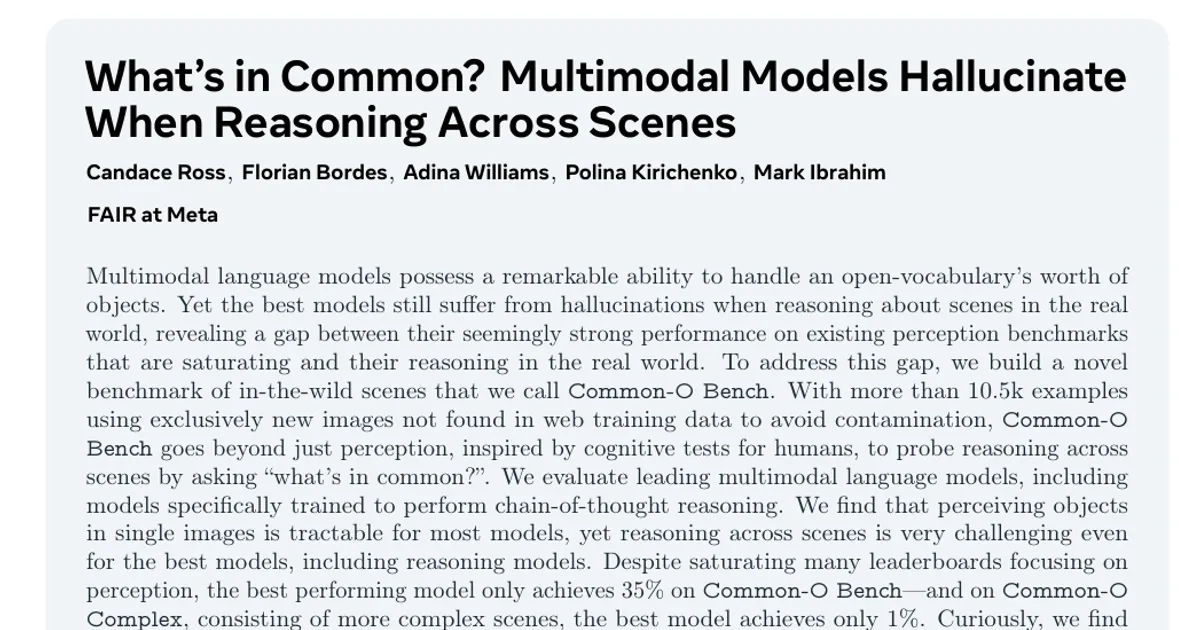 What's in Common? Multimodal Models Hallucinate When Reasoning Across Scenes