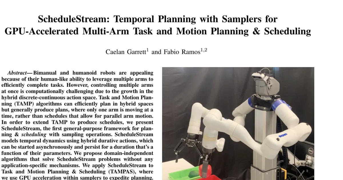 ScheduleStream: Temporal Planning with Samplers for GPU-Accelerated Multi-Arm Task and Motion Planning & Scheduling