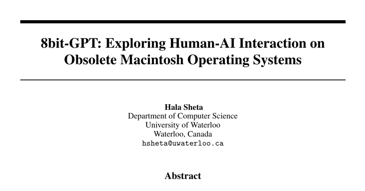 8bit-GPT: Exploring Human-AI Interaction on Obsolete Macintosh Operating Systems