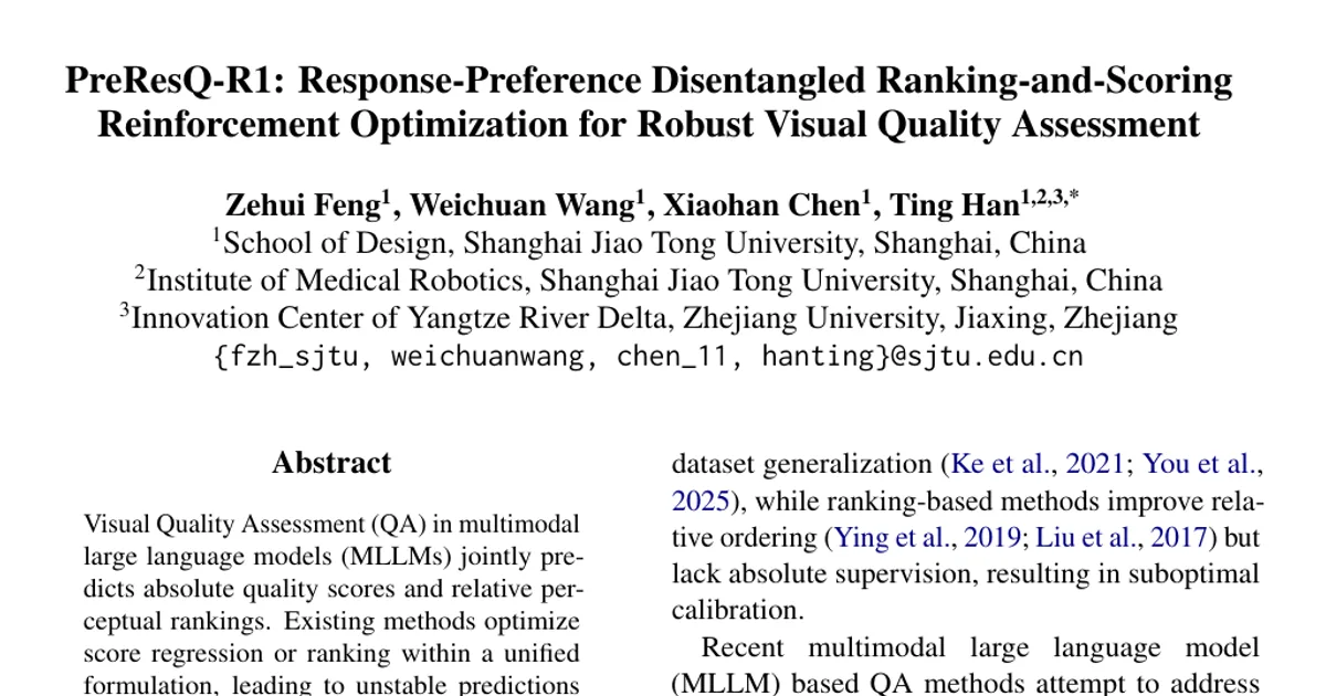 PreResQ-R1: Response-Preference Disentangled Ranking-and-Scoring Reinforcement Optimization for Robust Visual Quality Assessment