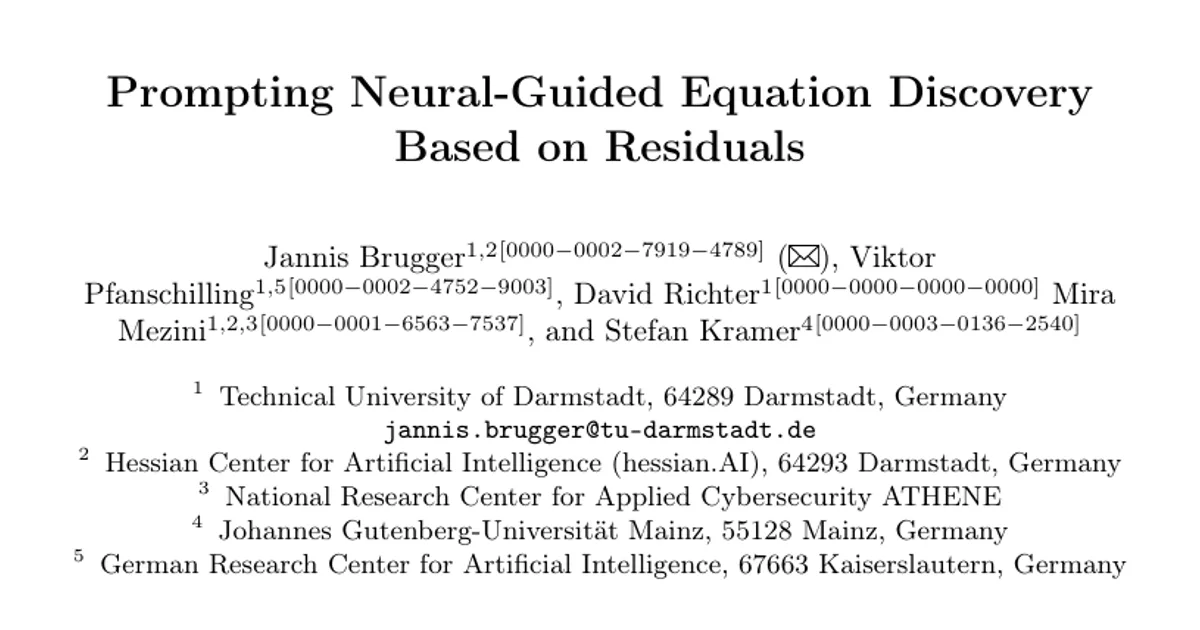 Prompting Neural-Guided Equation Discovery Based on Residuals