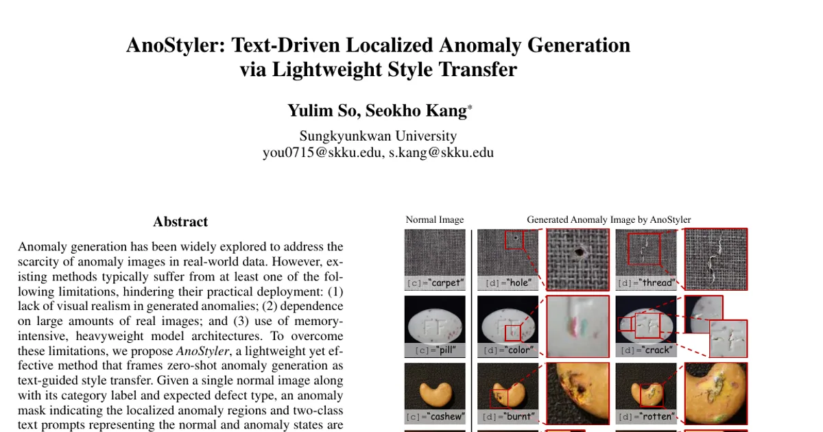 AnoStyler: Text-Driven Localized Anomaly Generation via Lightweight Style Transfer