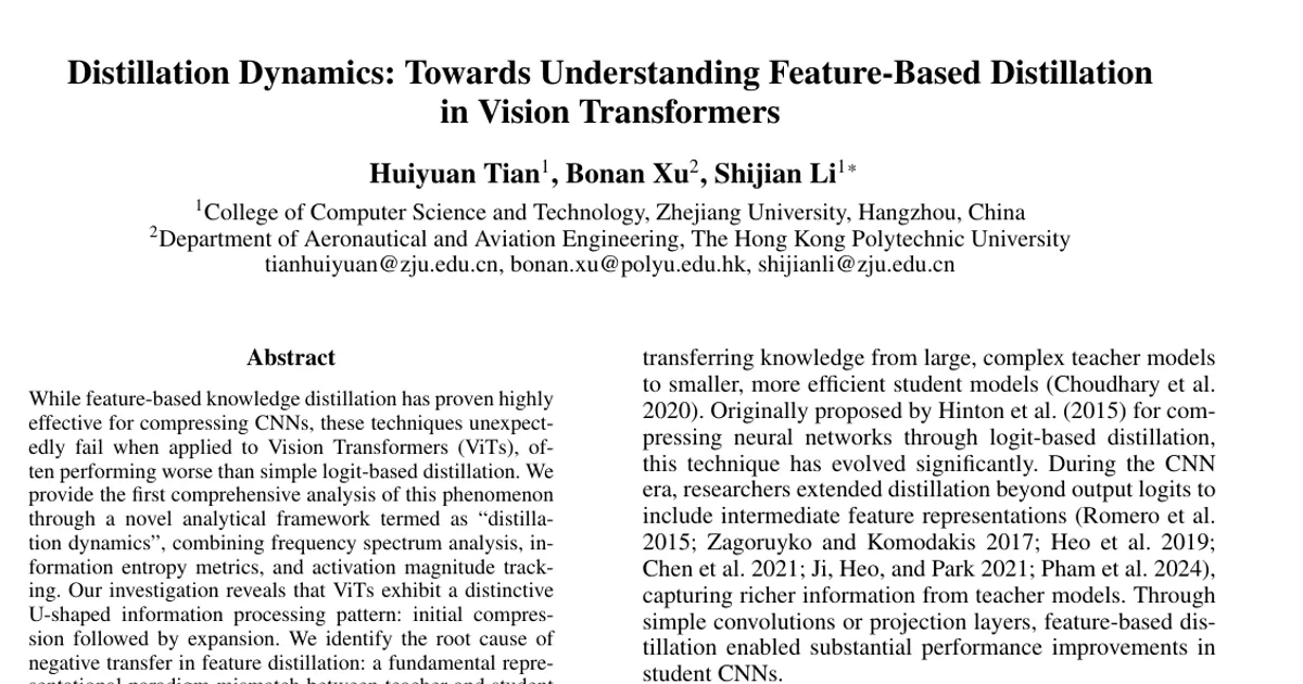 Distillation Dynamics: Towards Understanding Feature-Based Distillation in Vision Transformers