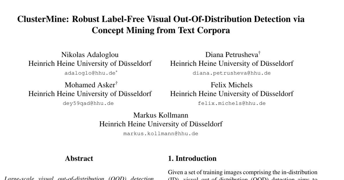 ClusterMine: Robust Label-Free Visual Out-Of-Distribution Detection via Concept Mining from Text Corpora