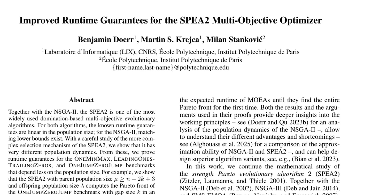 Improved Runtime Guarantees for the SPEA2 Multi-Objective Optimizer