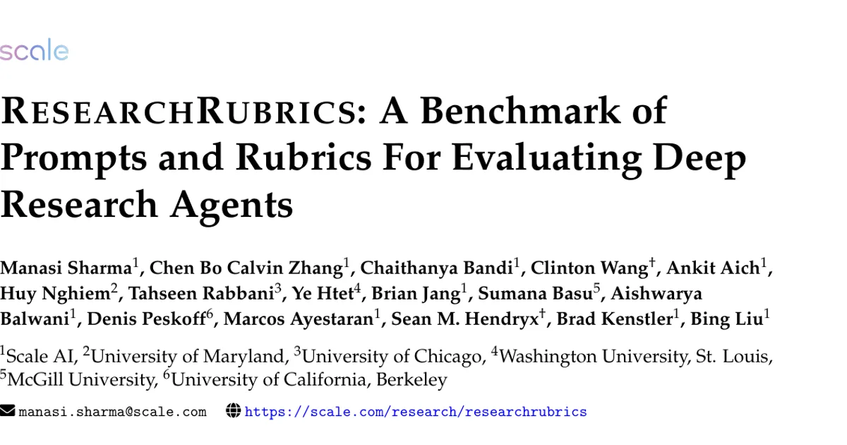 ResearchRubrics: A Benchmark of Prompts and Rubrics For Evaluating Deep Research Agents