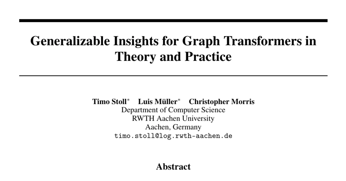 Generalizable Insights for Graph Transformers in Theory and Practice