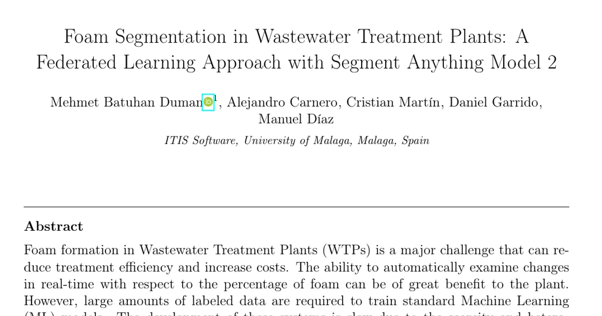 Foam Segmentation in Wastewater Treatment Plants: A Federated Learning Approach with Segment Anything Model 2