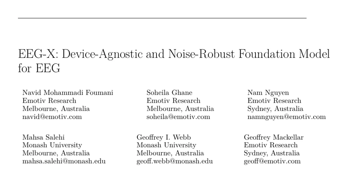 EEG-X: Device-Agnostic and Noise-Robust Foundation Model for EEG