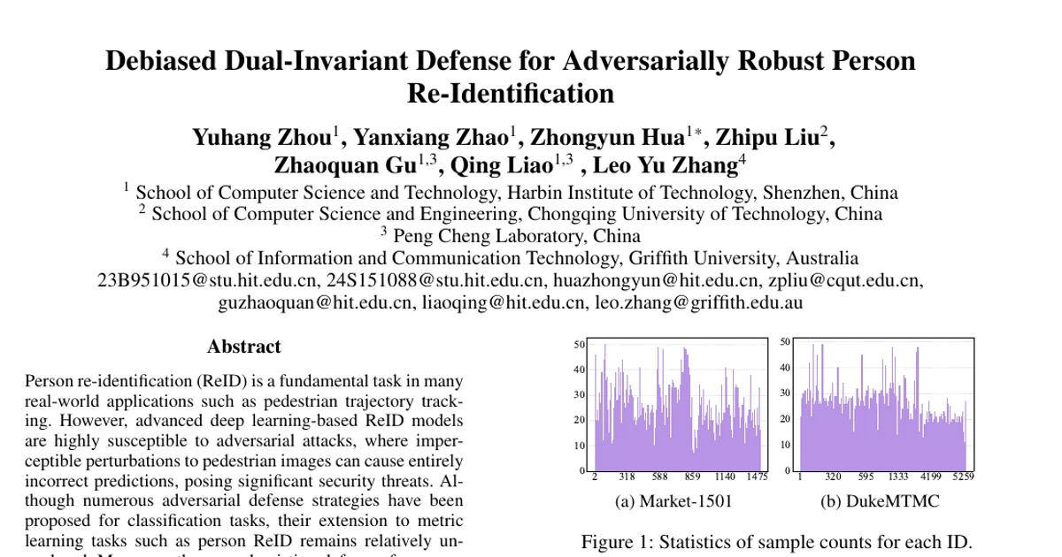 Debiased Dual-Invariant Defense for Adversarially Robust Person Re-Identification