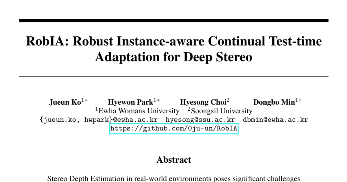 RobIA: Robust Instance-aware Continual Test-time Adaptation for Deep Stereo