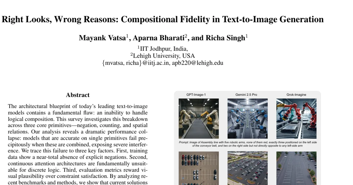 Right Looks, Wrong Reasons: Compositional Fidelity in Text-to-Image Generation
