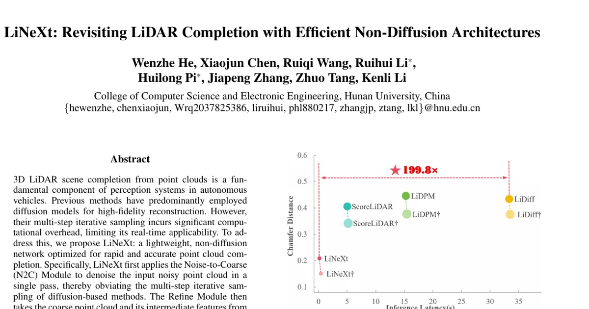 LiNeXt: Revisiting LiDAR Completion with Efficient Non-Diffusion Architectures