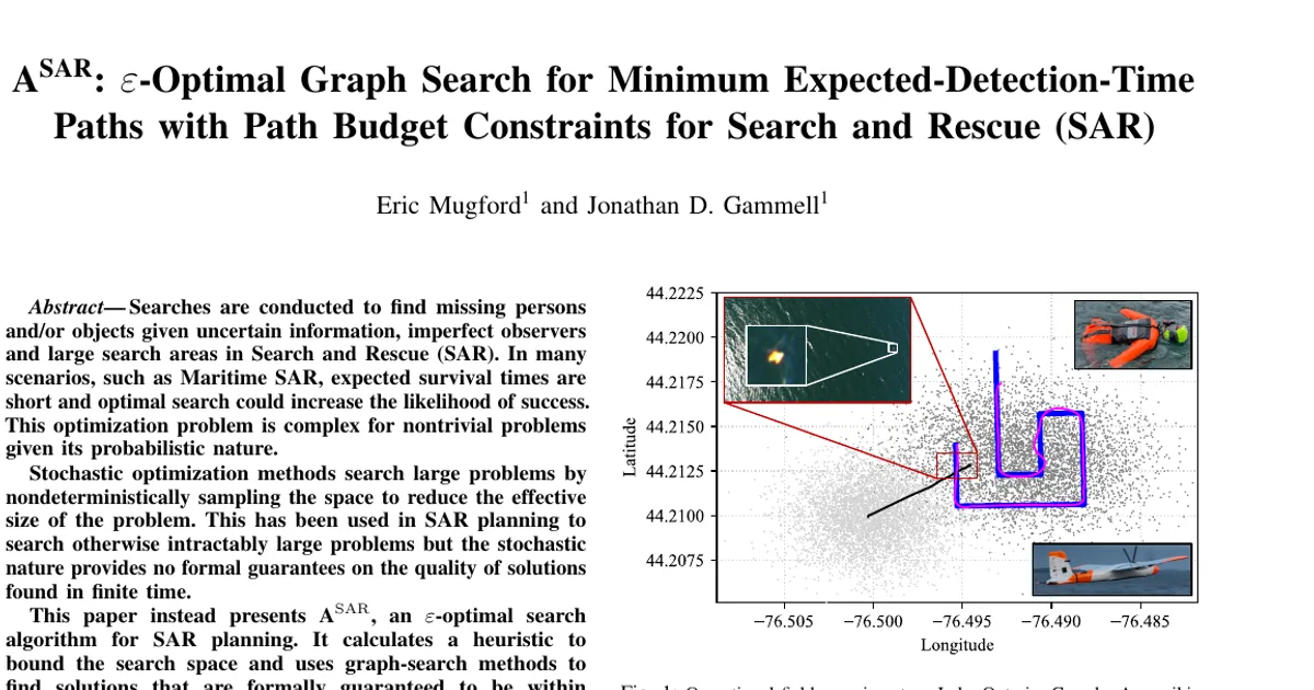 $\rm{A}^{\rm{SAR}}$: $\varepsilon$-Optimal Graph Search for Minimum Expected-Detection-Time Paths with Path Budget Constraints for Search and Rescue (SAR)