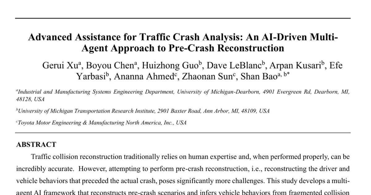 Advanced Assistance for Traffic Crash Analysis: An AI-Driven Multi-Agent Approach to Pre-Crash Reconstruction