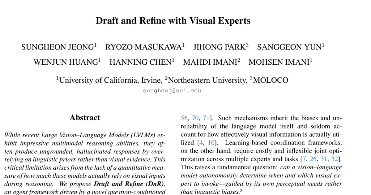 Draft and Refine with Visual Experts