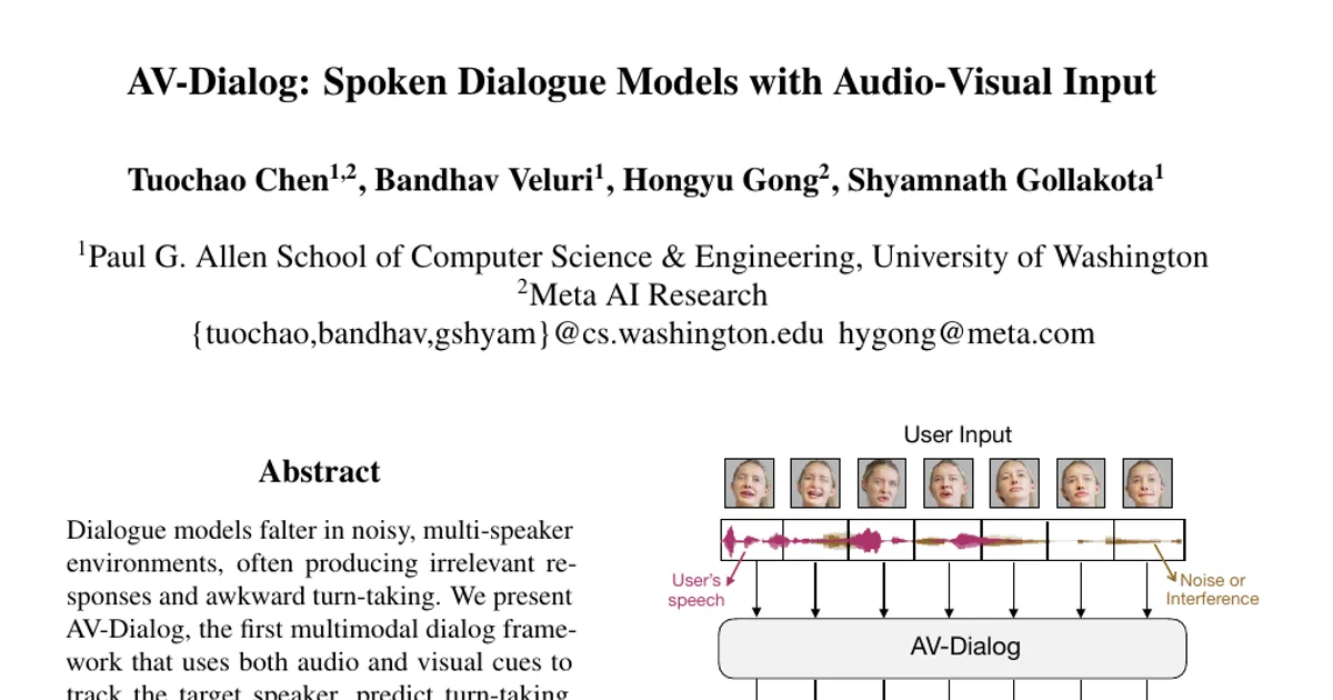 AV-Dialog: Spoken Dialogue Models with Audio-Visual Input