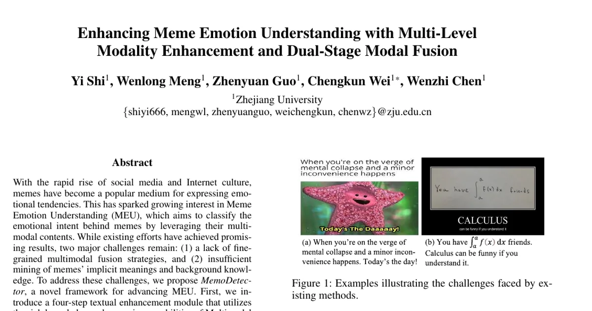 Enhancing Meme Emotion Understanding with Multi-Level Modality Enhancement and Dual-Stage Modal Fusion