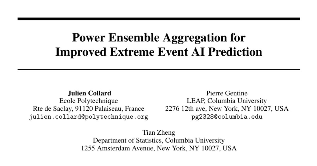 Power Ensemble Aggregation for Improved Extreme Event AI Prediction