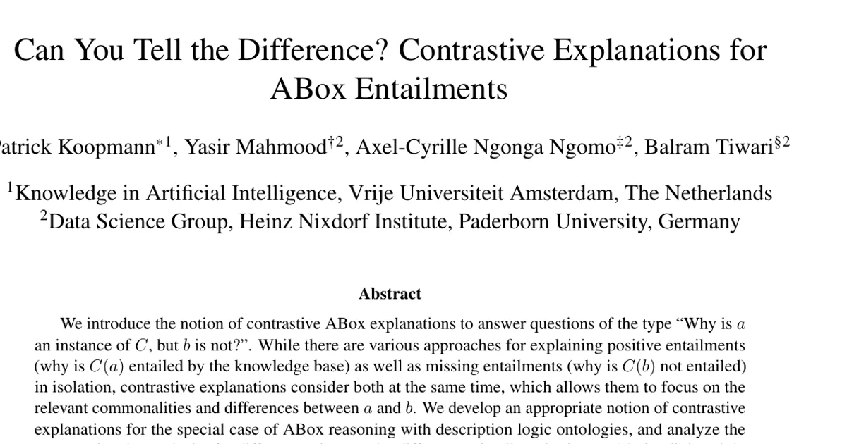 Can You Tell the Difference? Contrastive Explanations for ABox Entailments