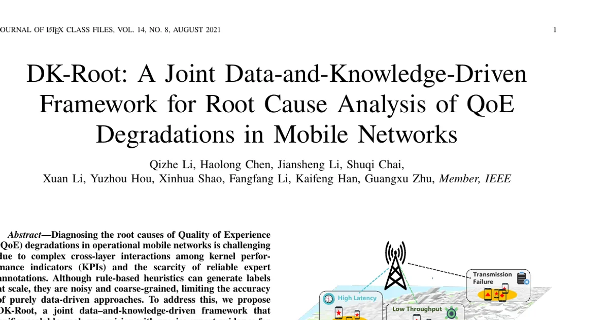 DK-Root: A Joint Data-and-Knowledge-Driven Framework for Root Cause Analysis of QoE Degradations in Mobile Networks