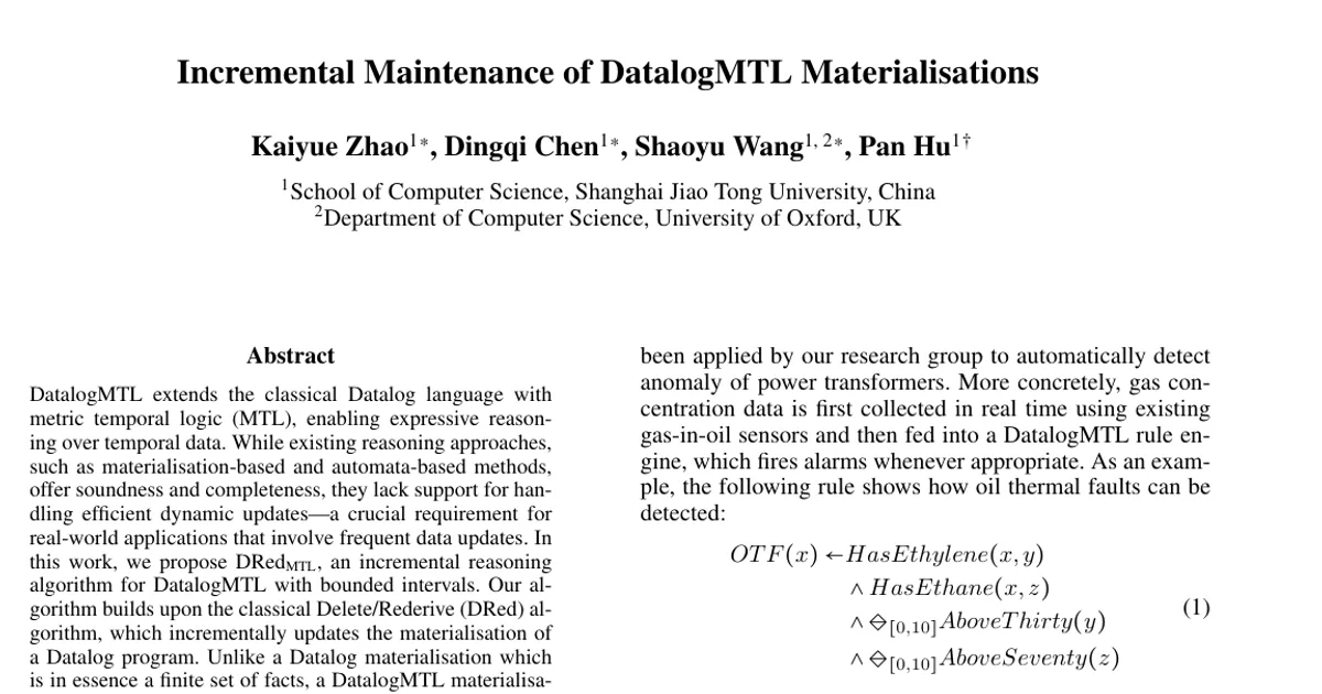 Incremental Maintenance of DatalogMTL Materialisations