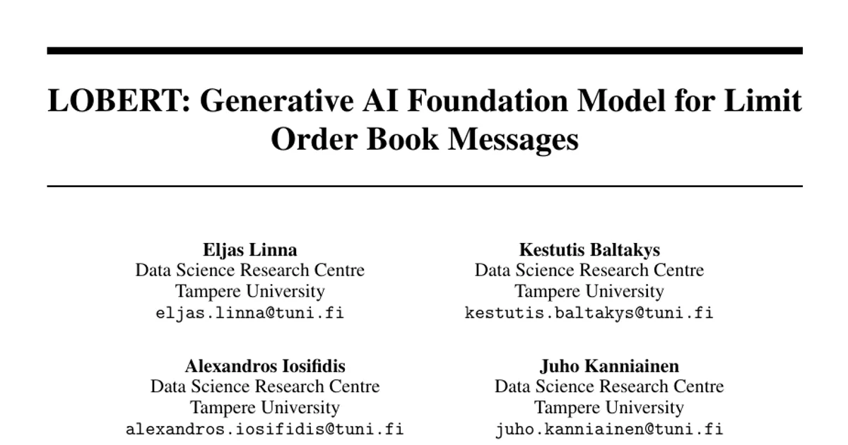 LOBERT: Generative AI Foundation Model for Limit Order Book Messages