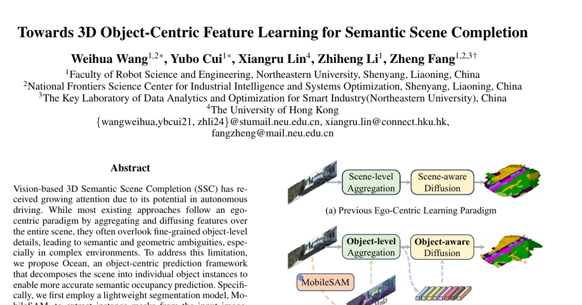 Towards 3D Object-Centric Feature Learning for Semantic Scene Completion