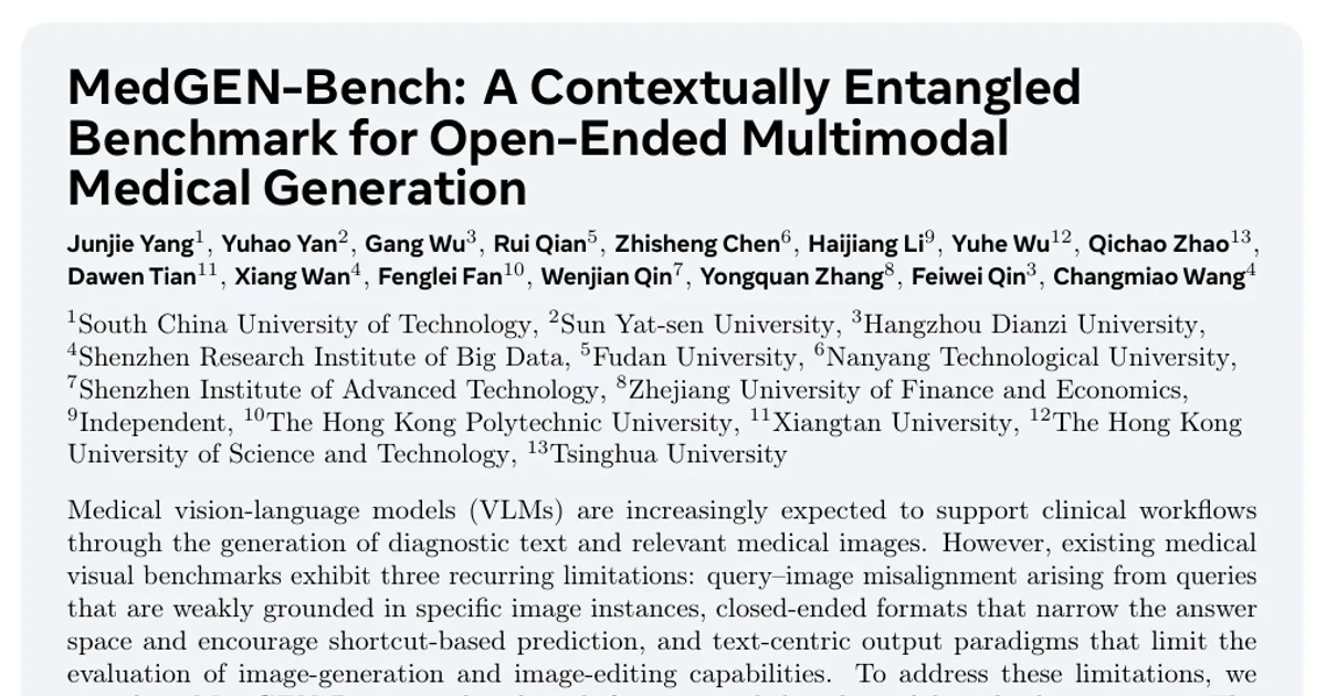 MedGEN-Bench: A Contextually Entangled Benchmark for Open-ended Multimodal Medical Generation