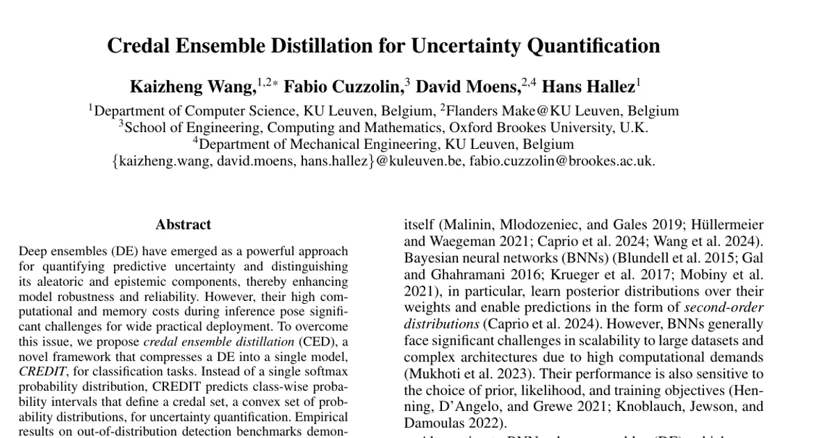 Credal Ensemble Distillation for Uncertainty Quantification