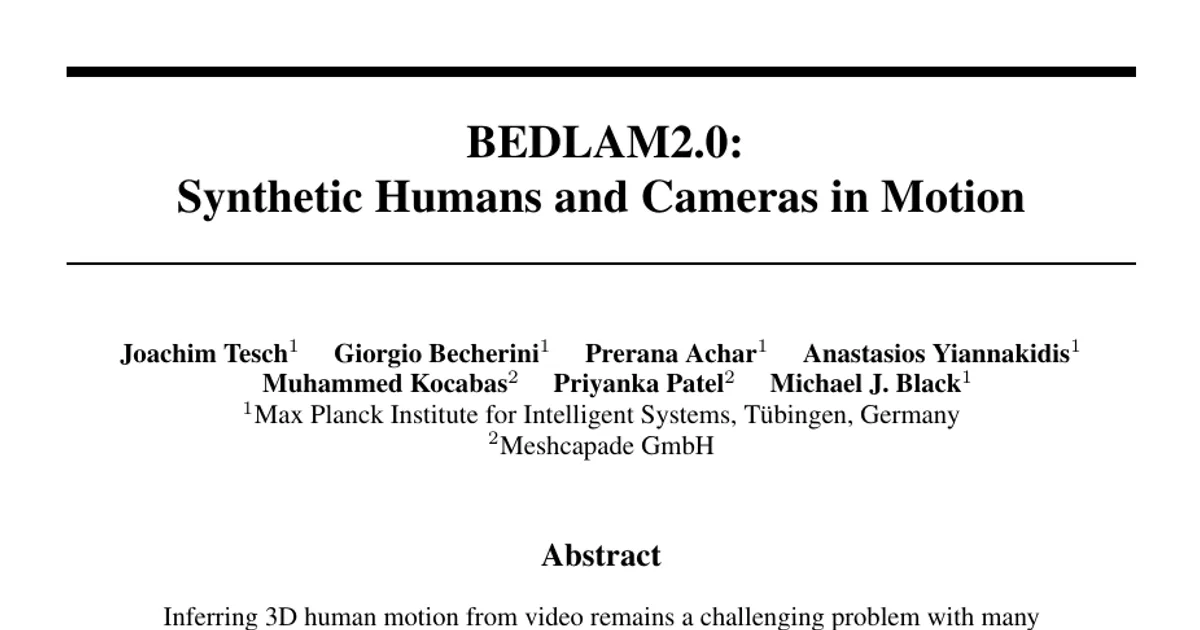 BEDLAM2.0: Synthetic Humans and Cameras in Motion