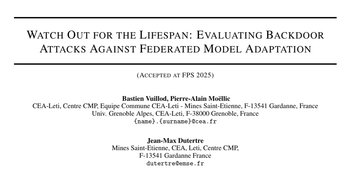 Watch Out for the Lifespan: Evaluating Backdoor Attacks Against Federated Model Adaptation