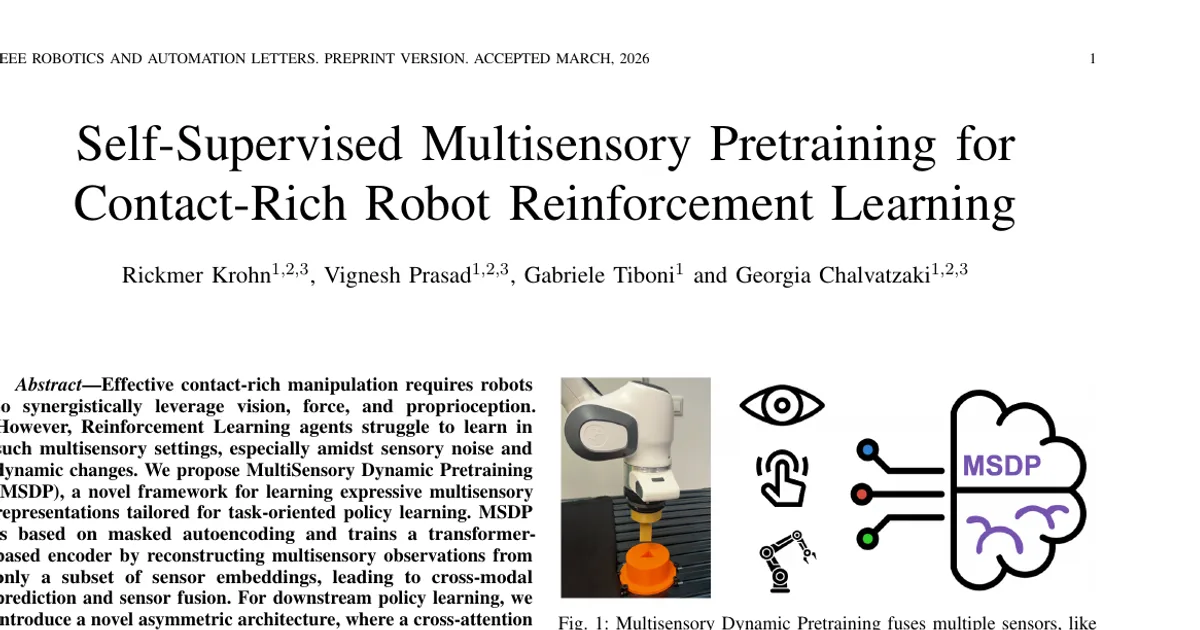 Self-Supervised Multisensory Pretraining for Contact-Rich Robot Reinforcement Learning
